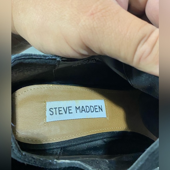 Steve Madden Black High Heels Booties Ankle Size 8.5 - Picture 2 of 3